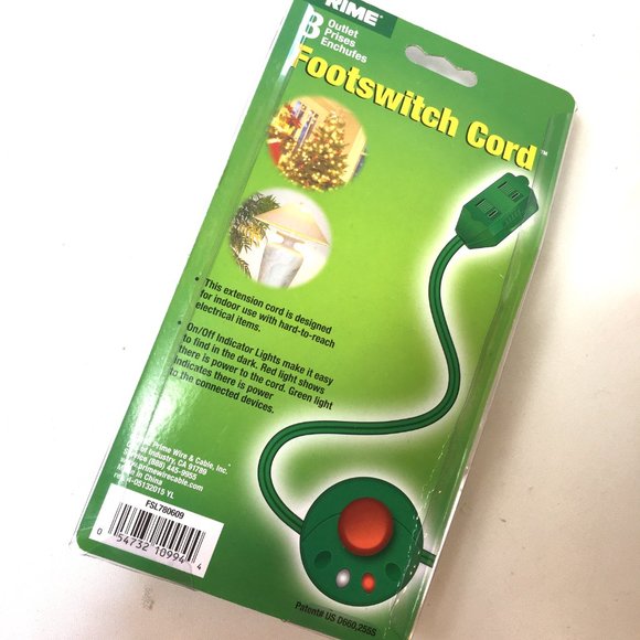 Christmas Tree and lights Foot Switch Electrical 9' cord Prime 3 NWT - Picture 6 of 7